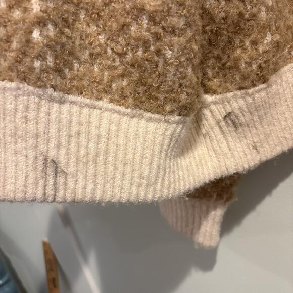 A New Day Sweater Womens Large Beige Tan Zip Up Textured Cardigan Pockets - Picture 10 of 11